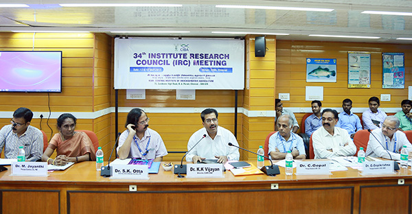 34th Institute Research Council (IRC) Meeting of ICAR-Central Institute of Brackishwater Aquaculture, Chennai during 17-19th May 2017
