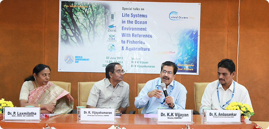 World Environment Day and World Oceans Day celebrated jointly by ICAR-CIBA and CMFRI - 7th June 2017