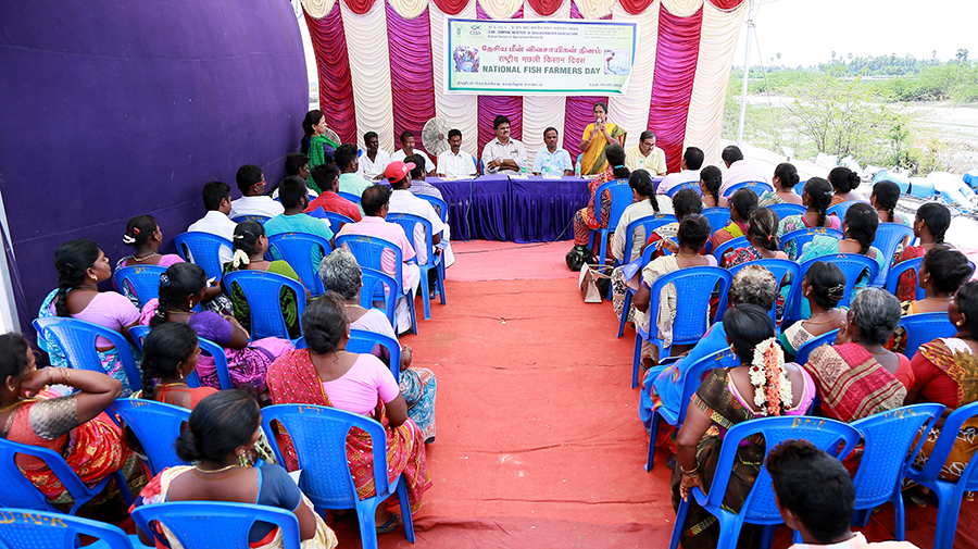 Doubling of fish farmers’ income in focus at the National Fish Farmers Day celebration at Kokkilamedu, Kanchipuram District, Tamil Nadu, organized by ICAR-CIBA - 10th July 2017