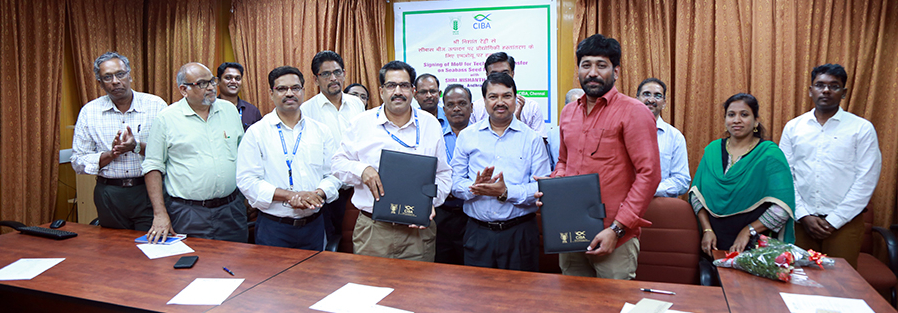 ICAR-CIBA Signed MoU for the Technology Transfer of Seabass Fish Hatchery Technology on 30th October 2018 at Chennai