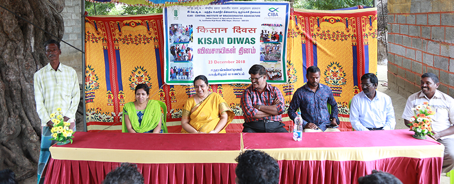 ICAR-CIBA celebrated Kisan Diwas with fishers and tribal farmers at Sadraskuppam village, Kancheepuram district, Tamil Nadu