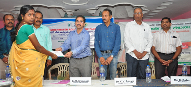 ICAR-CIBA Distributed “Soil and Water Heath Cards” on the occasion of ‘World Soil Day’ to Brackishwater Aquaculture Farmers of Coastal Tamil Nadu on 5th December, 2018