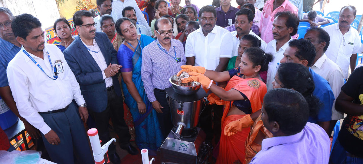 “Fish Waste Processing Unit” inaugurated by ICAR-CIBA, Chennai at Nambikkai Nagar, Pattinapakkam, as an initiative under Circular economy in Aquaculture
