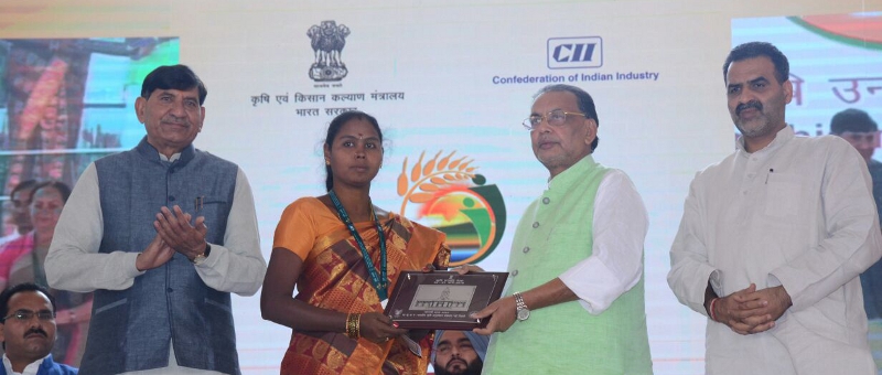 “ICAR-IARI Innovative Farmers Award 2016” received by Irular Tribal Woman trained by ICAR-CIBA, Chennai on alternate livelihood in Brackishwater Aquaculture 19-21 March 2016