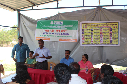 Health Camp and Cleanliness Campaign in Karikattukuppam fishermen village (Kanchipuram District, Tamil Nadu) Under Mera Gaon Mera Gaurav Programme, Post Chennai Floods, on 17-12-2015