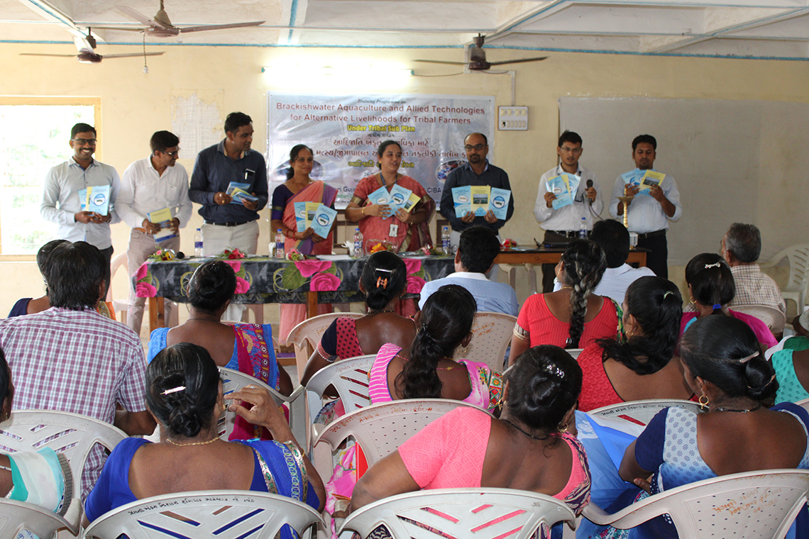 Navsari Gujarat Research Centre of ICAR-CIBA conducted Training on “Brackishwater Aquaculture and Allied Technologies for Alternative Livelihoods” for the Tribal Farmers at Matwad Village, Navsari, Gujarat
