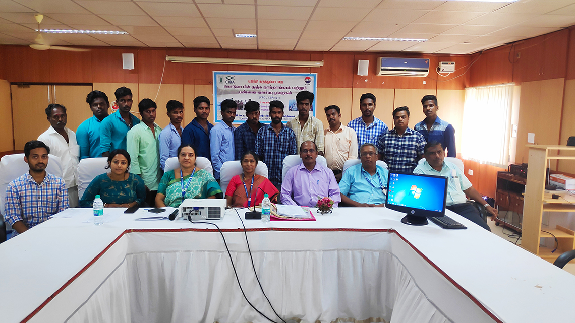 ICAR-CIBA conducted Training cum Workshop on Seabass Nursery Rearing and Farm Management Practices for the fisher folk youth beneficiaries from Nagapattinam District, Tamil Nadu