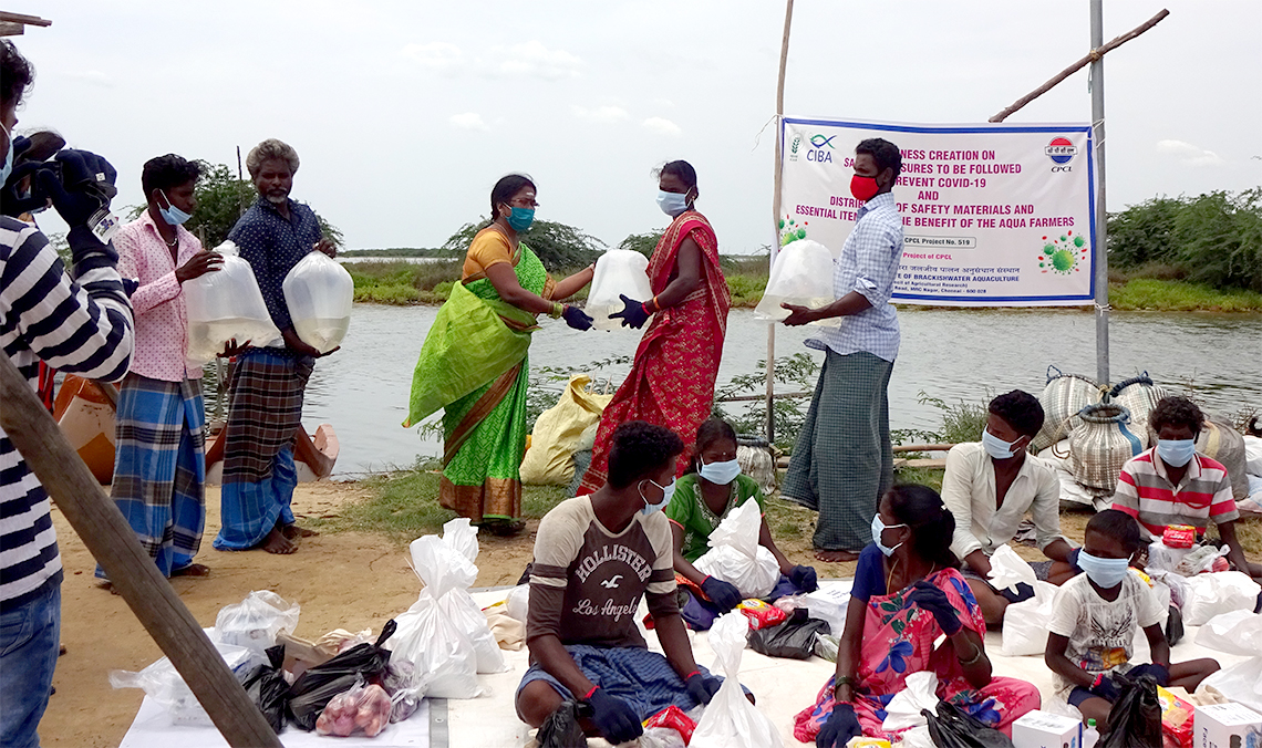 ICAR-CIBA sensitized the coastal villagers on COVID-19 disease and distributed safety materials