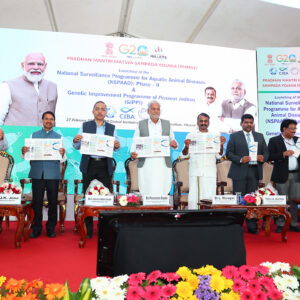 Shri. Parshottam Rupala, Honourable Union Minister of Fisheries, Animal Husbandry and Dairying, Govt. of India launched the National Surveillance Programme on Fish Diseases - Phase-II and Genetic Improvement Programme of Indian White Shrimp (Penaeus indicus) at ICAR-CIBA, Chennai on 27.02.2023.