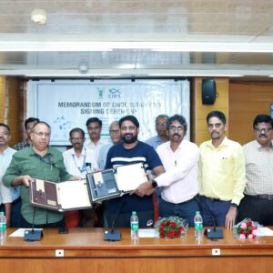 ICAR-CIBA signed MoU with Aquapreneurs under start-up initiative for technical support on nursery rearing of Asian seabass (Lates calcarifer) and consultancy services on fish feed processing and production
